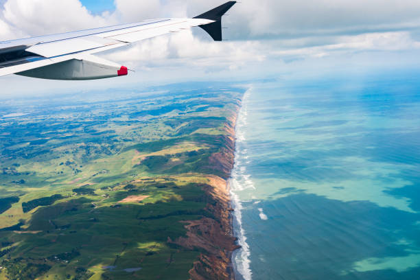 Aircraft Point of view entering New Zealand.