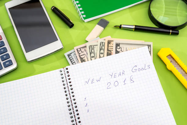 istock goals for 2018, dollar, pan and calculator 881572436