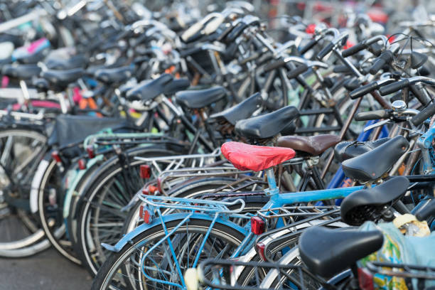 Bicycle parking station in Amsterdam, The Netherlands