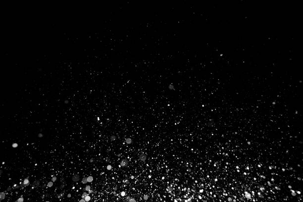 textura de neve em fundo preto para sobreposição - snow textured textured effect winter - fotografias e filmes do acervo