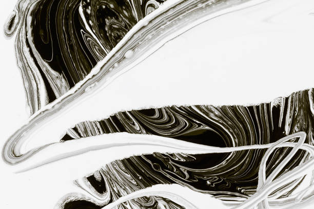 istock abstract background, white and black mineral oil paint on water 881597812