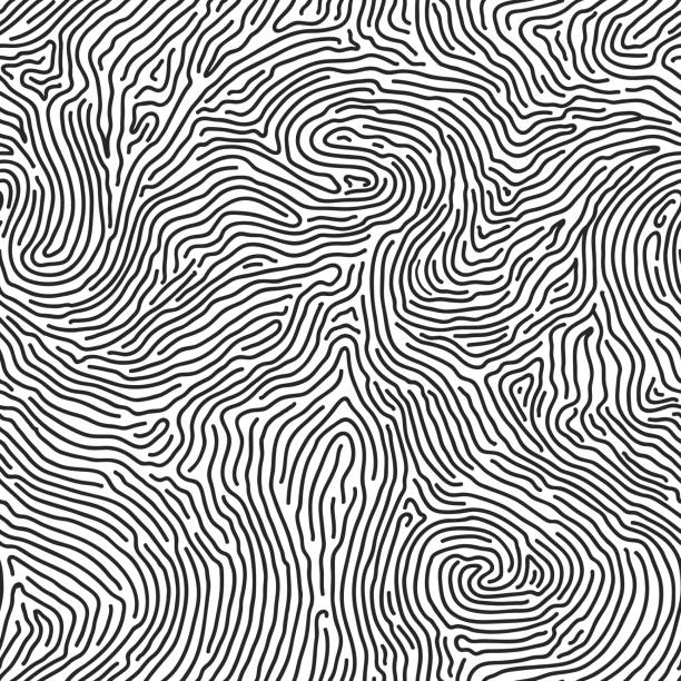 отпечаток пальца бесшовный фон на квадратной форме. - fingerprint thumbprint track human finger stock illustrations