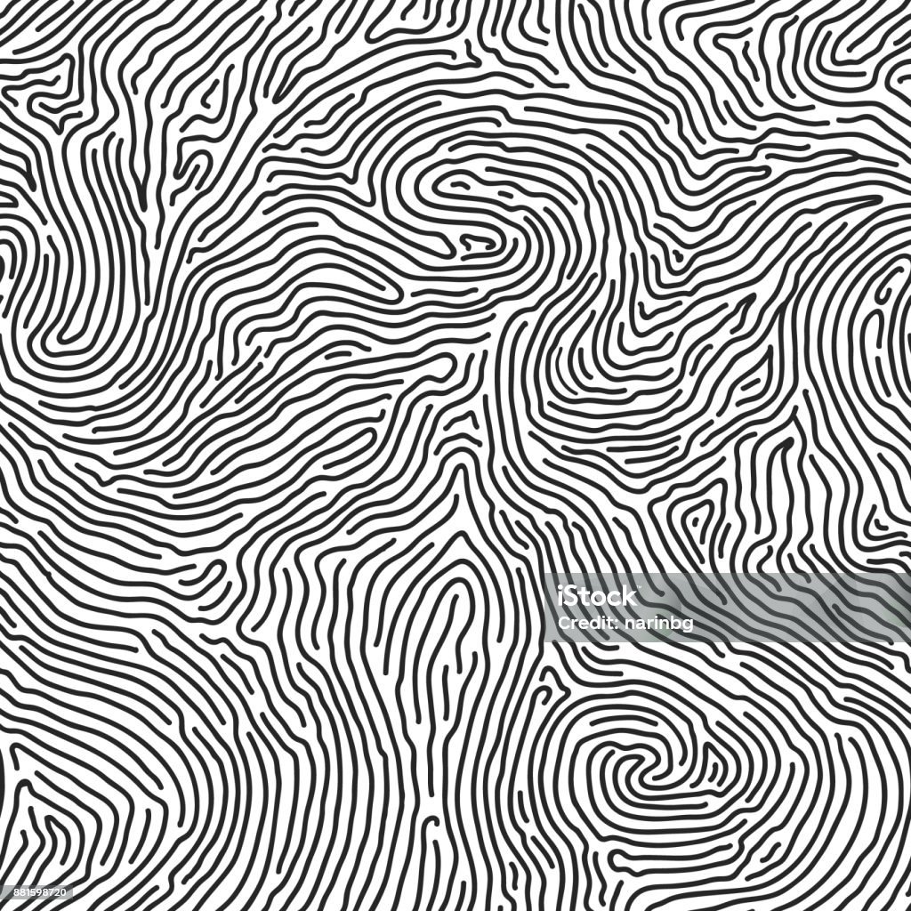 Fingerprint seamless background on square shape. Fingerprint stock vector