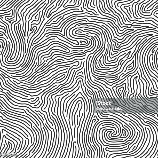 Fingerprint Seamless Background On Square Shape Stock Illustration - Download Image Now - Fingerprint, Pattern, Vector