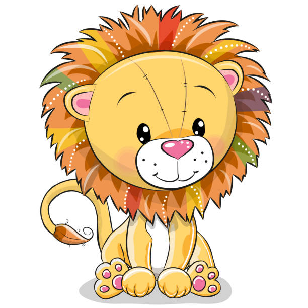 Cute Cartoon Lion Isolated On A White Background Stock Illustration -  Download Image Now - Lion Cub, Lion - Feline, King - Royal Person - iStock