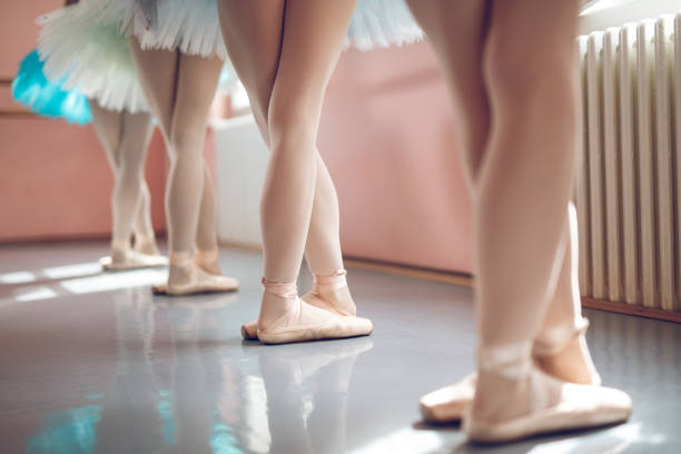 istock Legs of ballerinas in a row 881609794