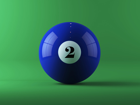 Blue Billiard Ball On Green Background