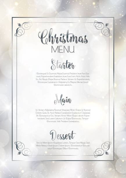 stockillustraties, clipart, cartoons en iconen met kerst menu ontwerp - cafe snow