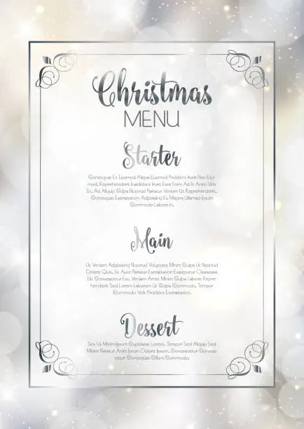 Vector illustration of Christmas menu design