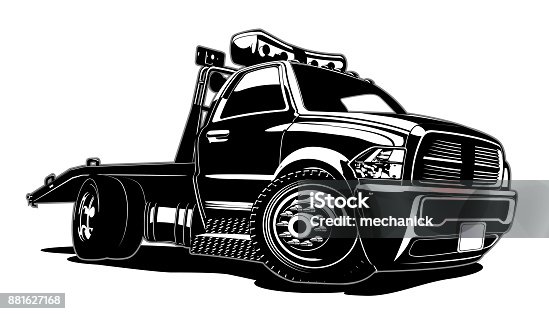 istock Cartoon tow truck 881627168