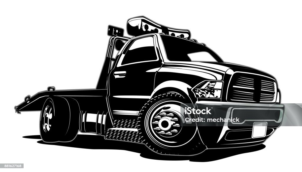 Cartoon tow truck Cartoon tow truck isolated on white background. Available EPS-8 vector format separated by groups and layers for easy edit Tow Truck stock vector