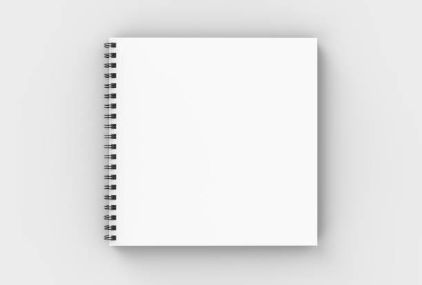 istock Square spiral binding notebook mock up isolated on soft gray background. 3D illustrating. 881635890