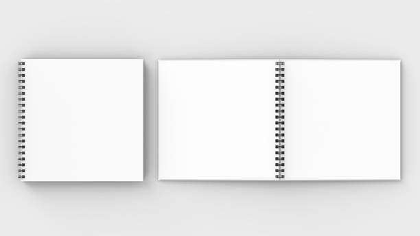 istock Square spiral binding notebook mock up isolated on soft gray background. 3D illustrating. 881638050