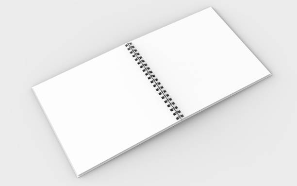 istock Square spiral binding notebook mock up isolated on soft gray background. 3D illustrating. 881638624