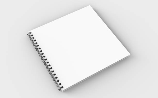 istock Square spiral binding notebook mock up isolated on soft gray background. 3D illustrating. 881638742