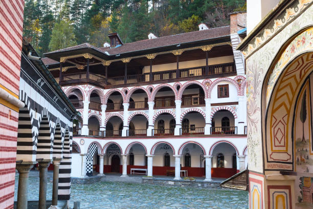 istock Rila Monastery, Bulgaria and autumn mountains 881648654