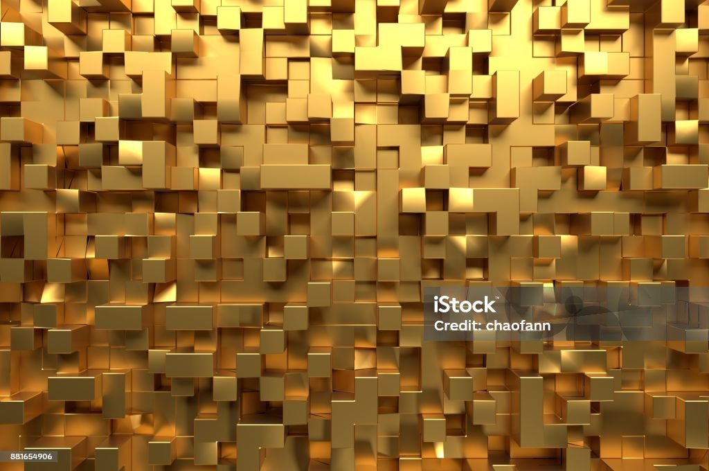 squared pattern abstract abstract background for copy space purposes. Gold - Metal Stock Photo