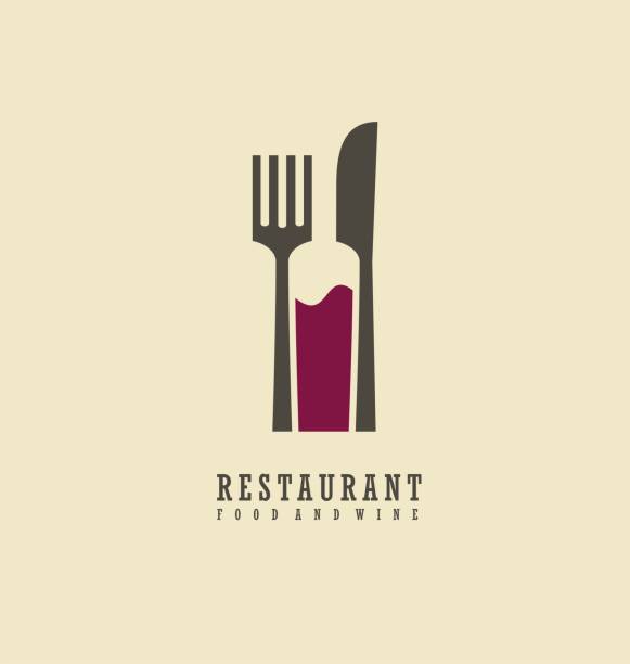 ilustraciones, imágenes clip art, dibujos animados e iconos de stock de diseño de símbolo de comida y el vino - wine bottle food wine restaurant