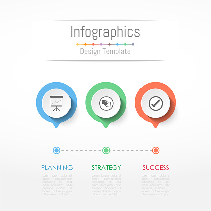 Infographic design elements for your business data with 3 options, parts, steps, timelines or processes. Vector Illustration.