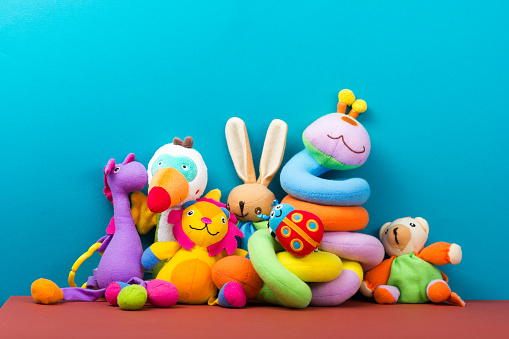 Conjunto de colorido marco de juguetes de los niños. Copiar espacio para texto photo