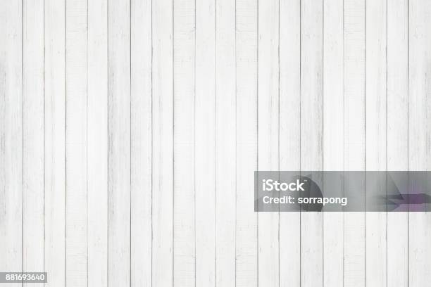 Pared Madera Natural Blanca Textura Y Fondo Transparente Vacío Superficie Blanca Madera De Diseño Foto de stock y más banco de imágenes de Blanco - Color