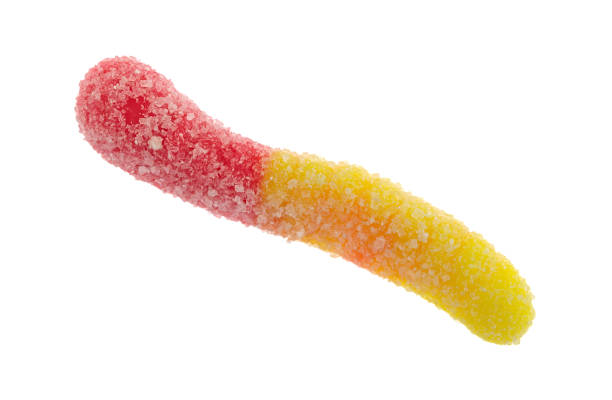 istock Sugar coated red and yellow gummy worm 881693790