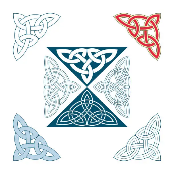 Vector illustration of Angle Decoration of medieval style(Celtic knot)