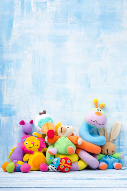 istock Set of colorful Kids toys frame. Copy space for text 881703892
