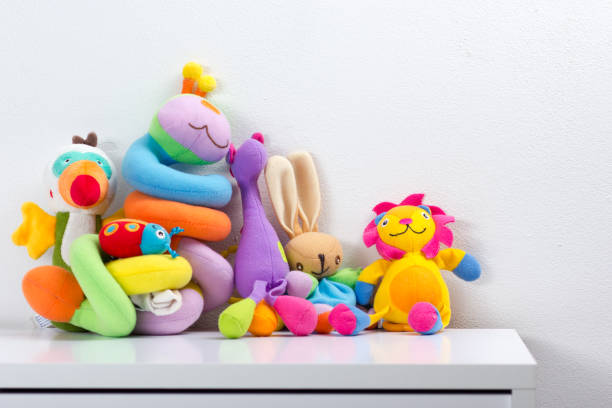 istock Set of colorful Kids toys frame. Copy space for text 881705286