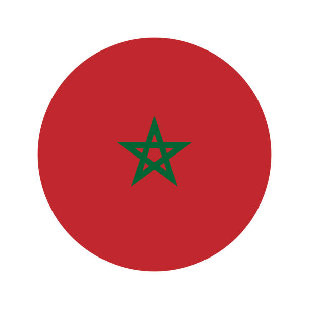 okrągły świat flaga - morocco stock illustrations