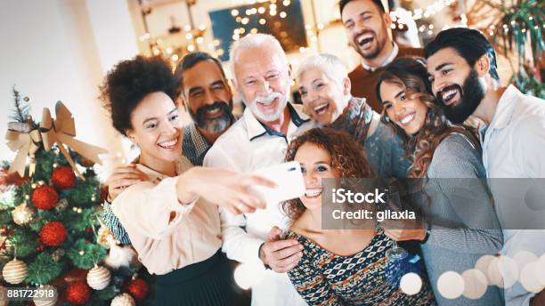 Christmas Selfie Stock Photo - Download Image Now - Christmas, Family, Multi-Generation Family