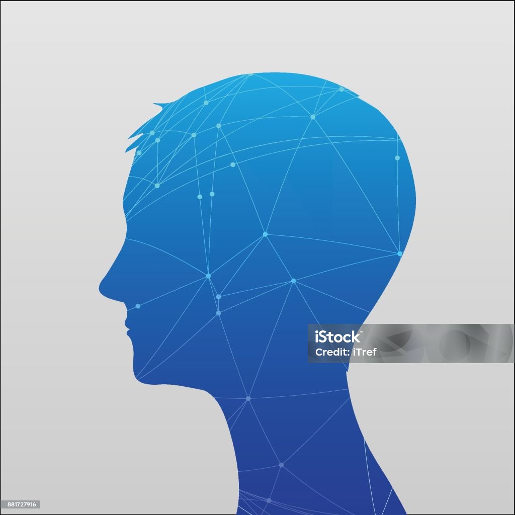 Silhouette of a Manâs head - Illustration Head stock vector