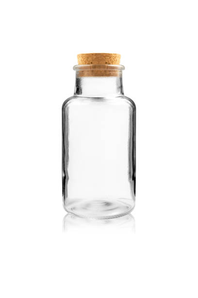 istock Empty glass bottle with cork isolated on white background with clipping path 881728334