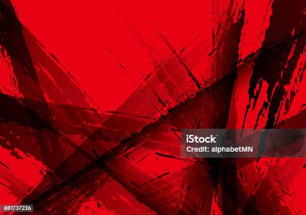Ilustración de Cepillo De Línea y más Vectores Libres de Derechos de Fondo rojo - Fondo rojo, Furioso - Emoción negativa, Color negro