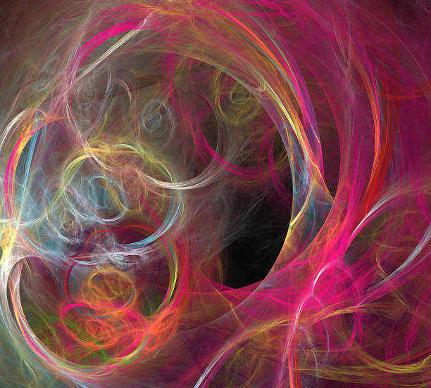 istock image of one Digital Fractal on Black Color 881744830