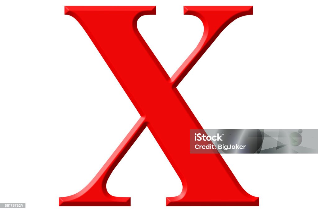 Roman Numeral X Decem 10 Ten Isolated On White Background 3d Render Roman Numeral X Decem 10 Ten Isolated On White Background 3d Render