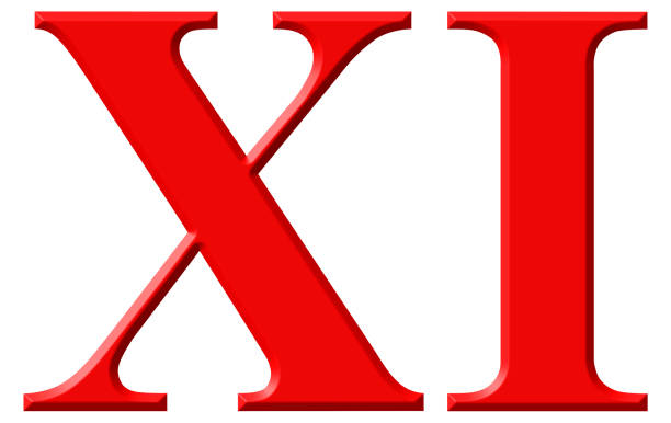 istock Roman numeral XI, undecim, 11, eleven, isolated on white background, 3d render 881757868