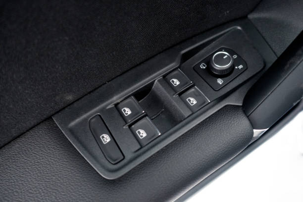 istock Finger push lock button of car doors. 881763638