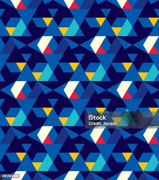 Abstract Seamless Pattern Of Triangles Movement Of Geometric Forms ...