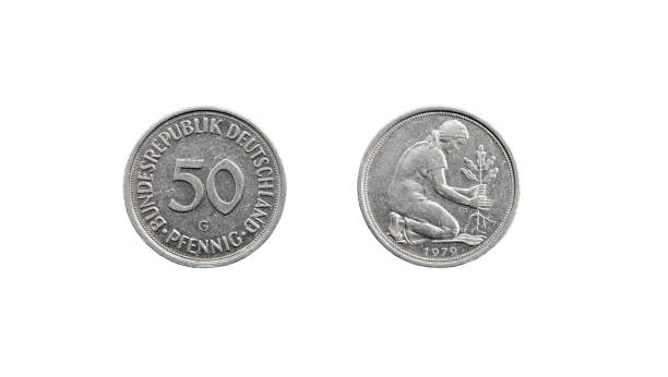 istock Coin 50 pfenning over a white background. Germany. 1979 881781844