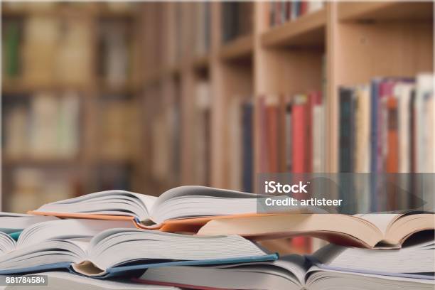 Background Stock Photo - Download Image Now - Book, Library, Abstract