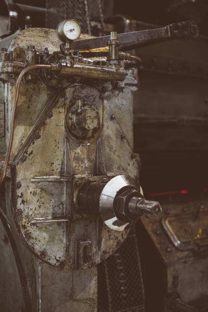 istock Old oiled engine in the factory. 881788434