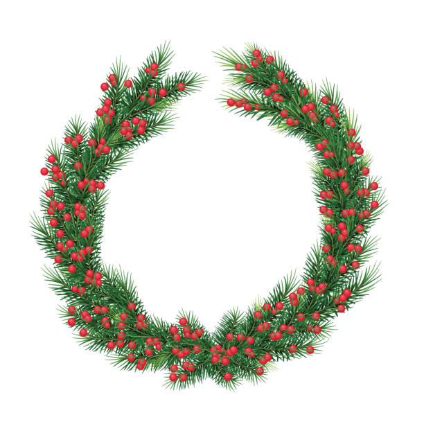 istock Christmas  wreath for Xmas holiday greeting cards design. 881793730