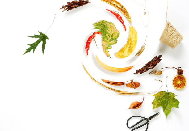 istock Autumn composition. Frame made of autumn maple tree leaves and cones on white background. Top view. Copy space. F 881806224