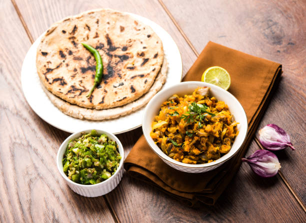 istock Zunka Bhakar Pithla or pitla, popular vegetarian recipe from India 881831682