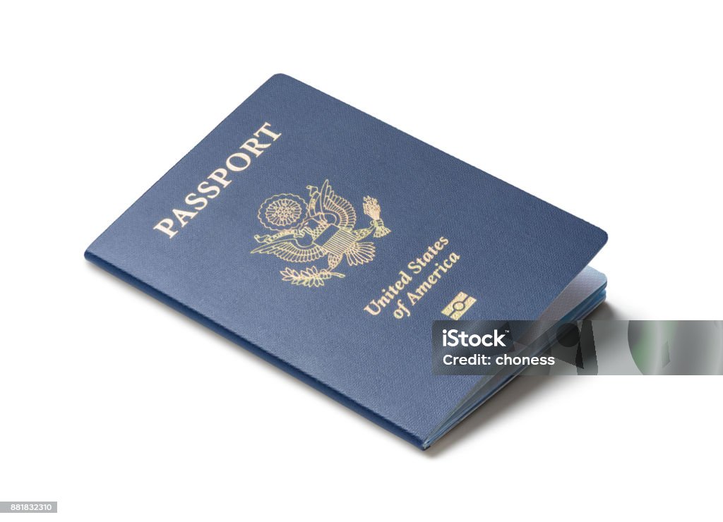 United States of America passport isolated on white background Passport Stock Photo