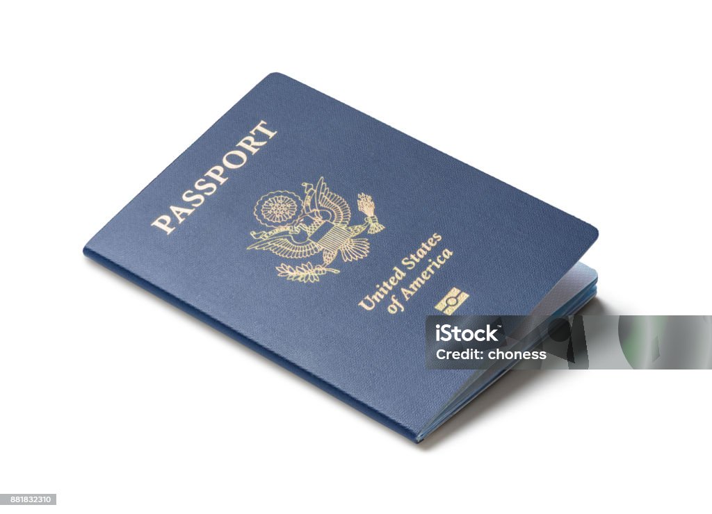 Estados Unidos da América passaporte isolado no fundo branco - Foto de stock de Passaporte royalty-free