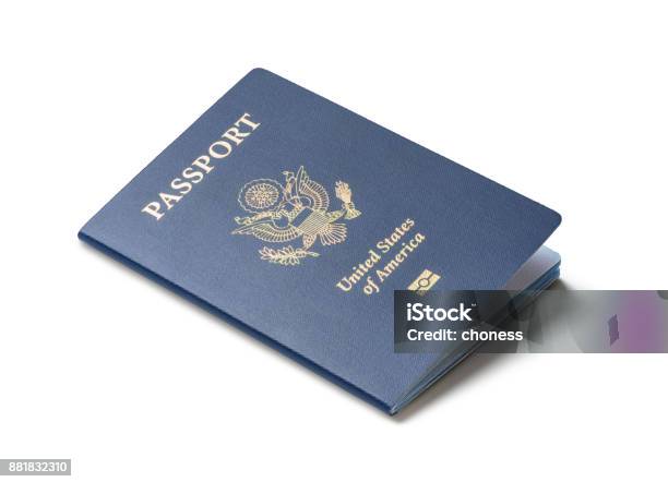 Foto de Estados Unidos Da América Passaporte Isolado No Fundo Branco e mais fotos de stock de Passaporte