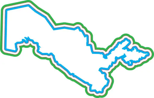 Vector illustration of Uzbekistan Outline