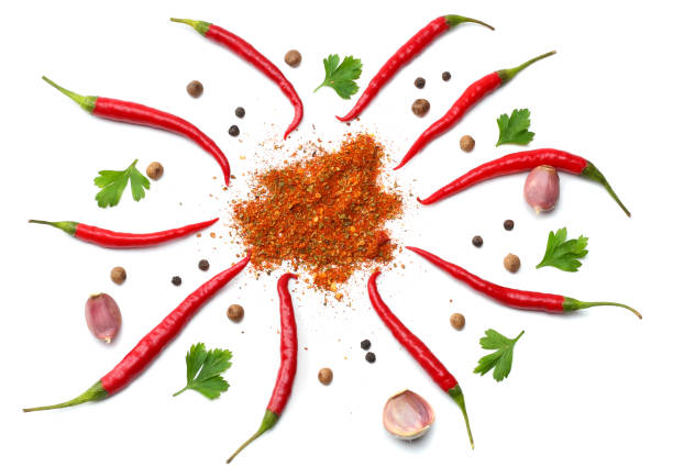 istock red hot chili peppers isolated on white background top view 881850164